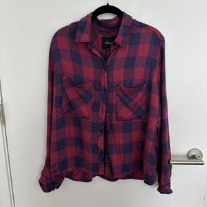Rails red and blue plaid button down - M